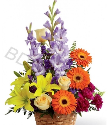 Mix Flowers In Basket