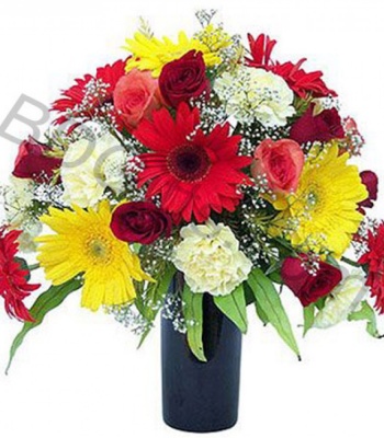 Mix Flowers In Vase