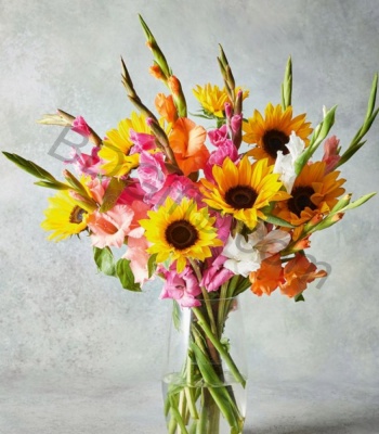 Mix Seasonal Flowers In Vase