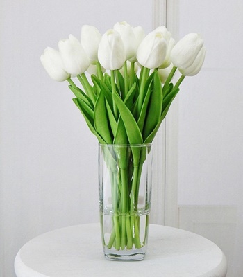 10 White Tulips Hand-Tied with Love