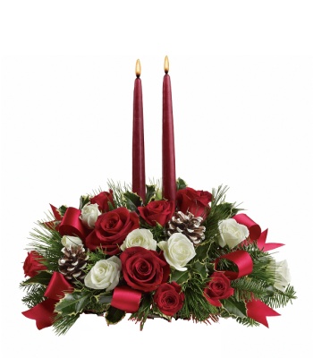 Advent Centerpiece With Red Candles