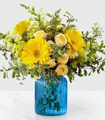 Birthday Blues - Happy Birthday Flowers In Fancy Vase