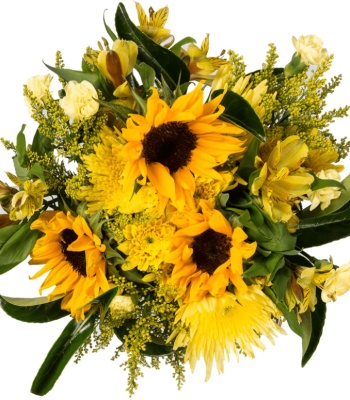 Bright Yellow Get Well Soon Flower Arrangement