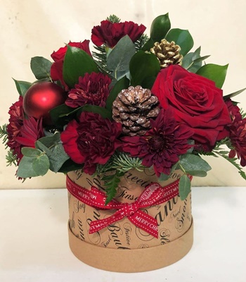 Festive Pines Box - Fresh Seasonal Flowers, Greenery & Pine Cones