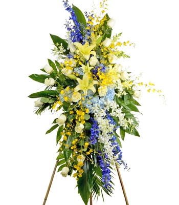 Colorful Blue & Yellow Standing Spray
