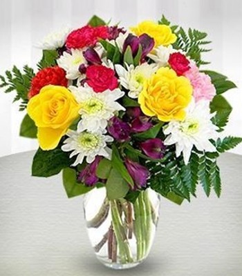 Colourful Bouquet of Seasonal Flowers