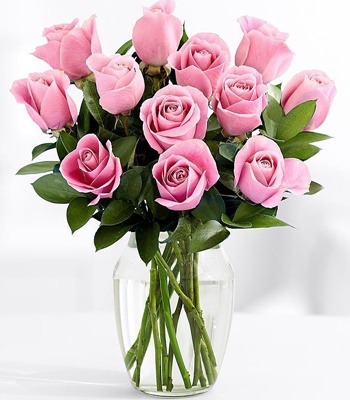 Blushing Love - Dozen Pink Roses