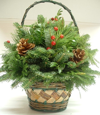 Evergreen Festive Basket