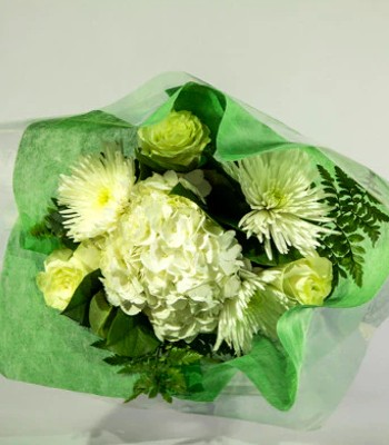 Beige & White Mixed Seasonal Flowers Bouquet