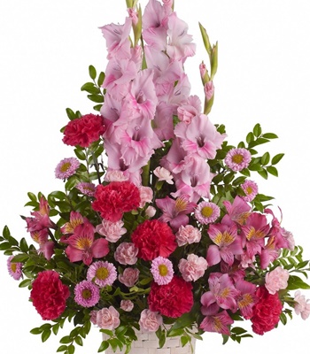Hopeful Pink Flower Basket