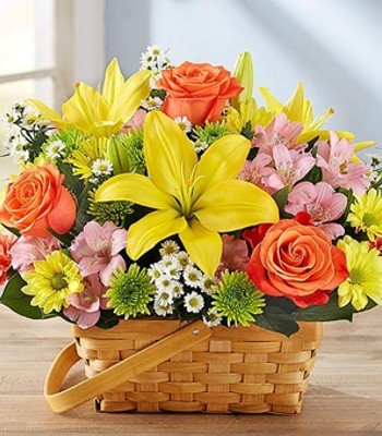 Sending Joy - Mixed Seasonal Flowers Basket