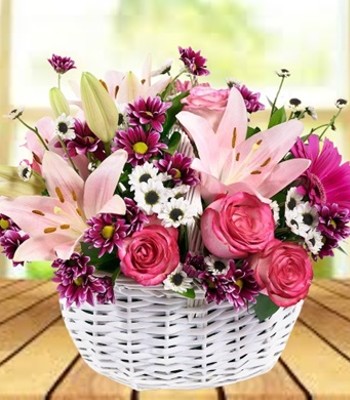 Mothers Day Pink Flowers Arrangement