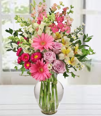 Pastel Passion - Roses, Alstroemeria, Daisies with Snapdragons