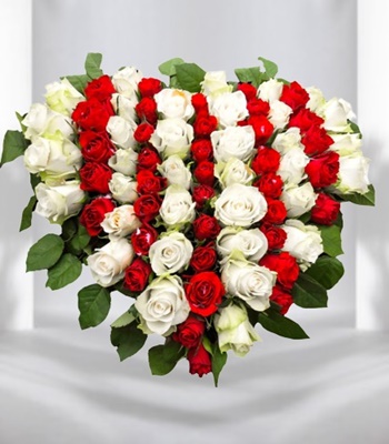Roses Heart Shaped Funeral Standing Spray