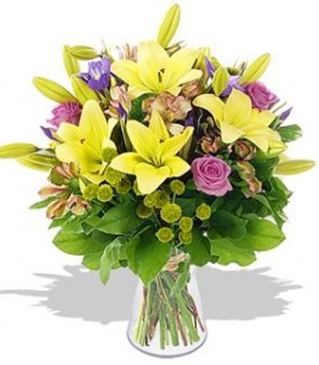 Pretty And Elegant - Roses, Lilies and Alstroemeria