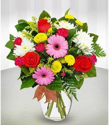 Heat Wave - Selected Seasonal Flowers in Vase