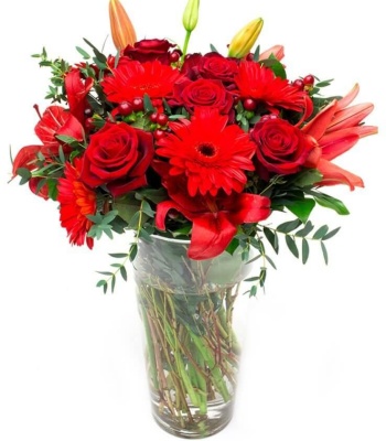 Valentines Day Flowers Red Roses Gerbera Daisies Carnations
