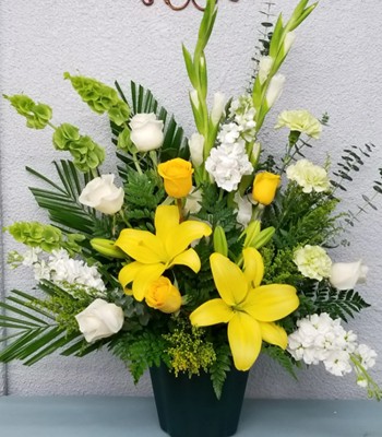 Vibrant Yellow Flower Basket