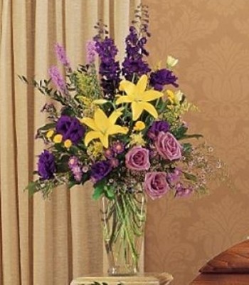 Loving Beauty Yellow & Purple Flowers Bouquet