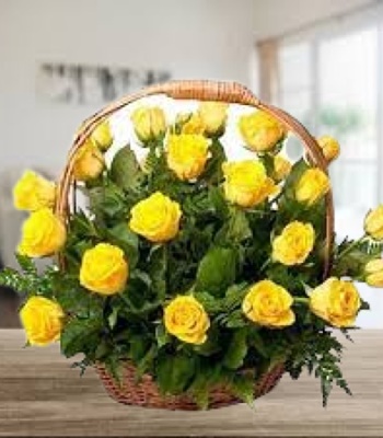 Yellow Roses - 36 Yellow Rose Basket