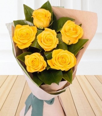 Yellow Rose - 6 Yelow Rose Bouquet