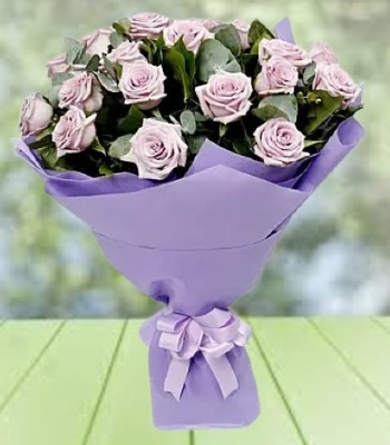 Shes Charming - Medium Stem Lilac Pink Roses Hand-Tied