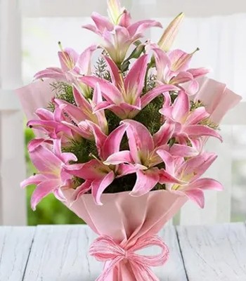 Pink Lily Flower Bouquet