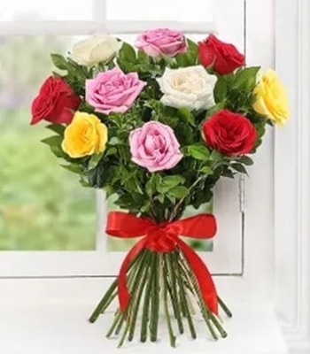 Mix Flower Bouquet- 9 Assorted Roses