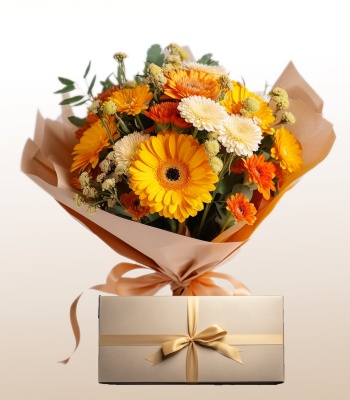 Corporate Flowers With Chocolate Box