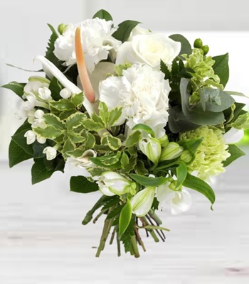 Mix Flower Bouquet - White and Lime Flowers