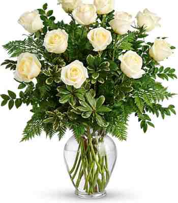 Dozen White Roses