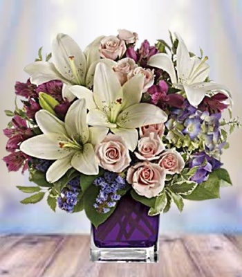 Hydrangea Bouquet With Roses And Lily