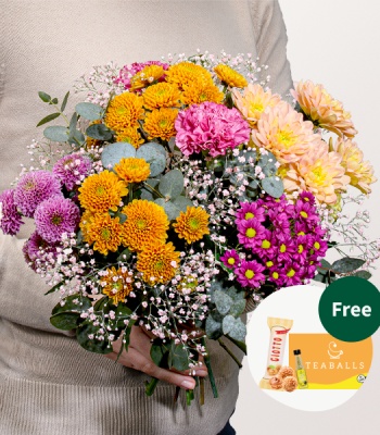 Autumn Flower Mix with Pink Carnations & Santini