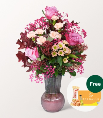 Berry-Colored Anniversary Flower Arrangement