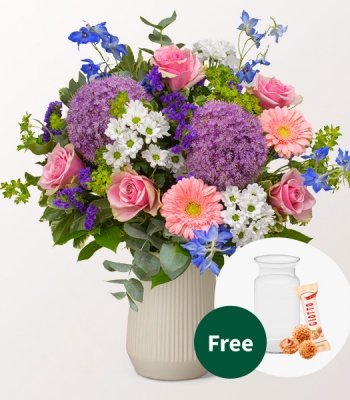 Birthday Bliss Pink & Blue Floral Bouquet