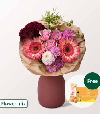 Dreamy Pink Gerbera & Rose Mix ? Elegant Floral Arrangement