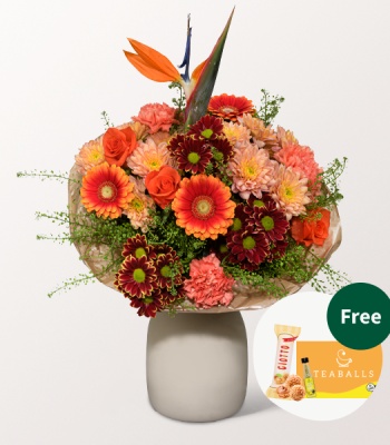 Exotic Orange Strelitzia & Rose Bouquet