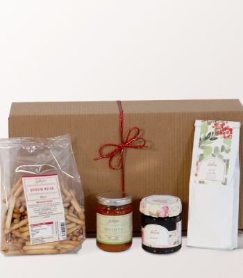 Fine & Vegan Gift Basket - Fruit Tea, Bruschetta & Grissini Gourmet Set
