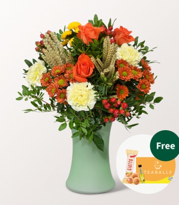 Golden Fall Day Flower Arrangement