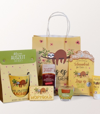 Have a Good Time Gift Box - Mug, Tea, Chocolate & Sunflower Mini Pot