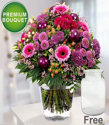 Luxury Christmas Bouquet With Classy Vase