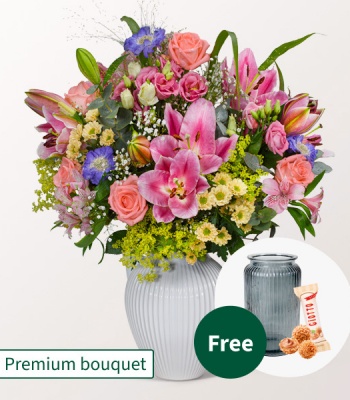 Mother's Day Grace Lilies, Roses & Lisianthus Arrangement