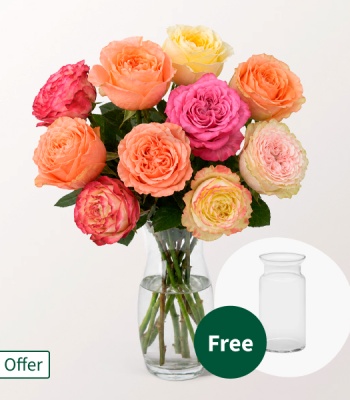Pastel Coloured Roses Bouquet