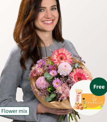 Pink Hippie Chic Gerbera & Dahlia Bouquet