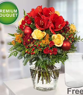 Premium Christmas Bouquet With Premium Vase