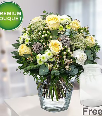 Premium Christmas Bouquet With Premium Vase