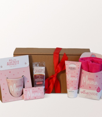 Supermom Wellness Gift Box - Mug, Towel, Shower Gel & Chocolate