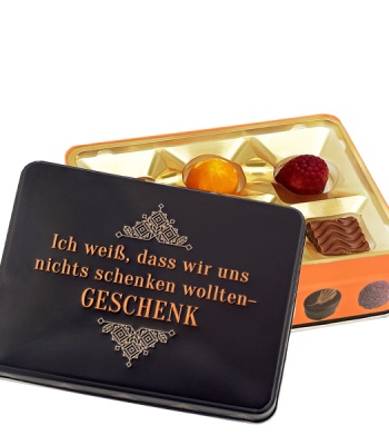 The -Nothing Gift- Chocolate Box - Fun Gift Idea with Handmade Pralines (75g)