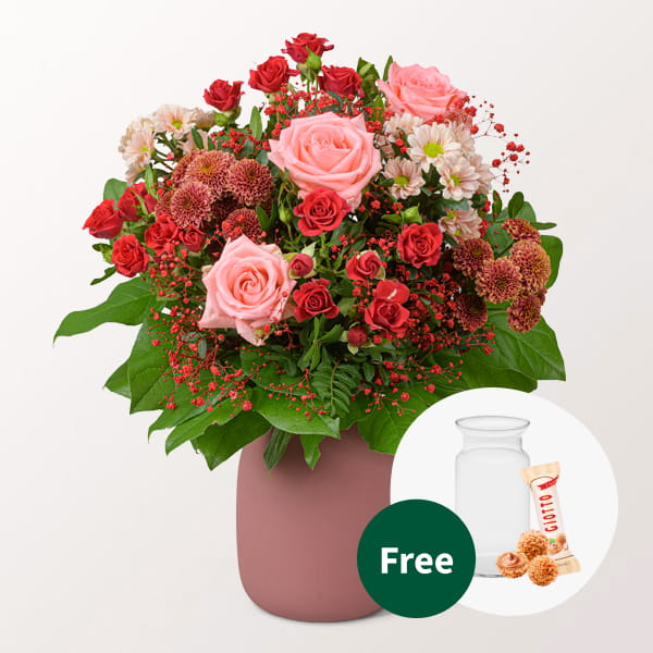 Valentine's Coral & Crimson Love Arrangement