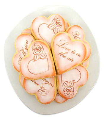 Valentine's Day Cookies with Love Message - Red (12 pieces)